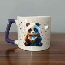 Mor Mürekkep Sad Üzgün Panda - Meslek: Öğrenci Mor Kulplu Prime Meslek Hediyesi Bardak Kupa Fincan Mug