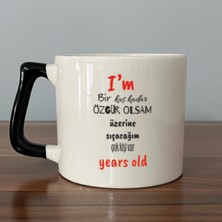 Mor Mürekkep I`m Bir Kuş Kadar Özgür Olsam Siyah Kulplu Prime Motivasyon Hediyesi Bardak Kupa Fincan Mug