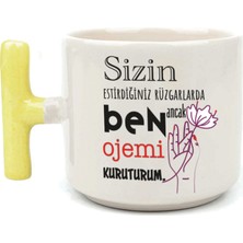 Mor Mürekkep Sizin Estirdiğiniz Rüzgar Ile Sarı Kulplu T Laf Sokma Hediyesi Bardak Kupa Fincan Mug