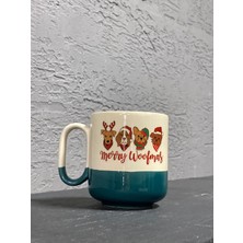 Mor Mürekkep Merry Woofmass 4 Lü Köpekyeşil Kulplu Arya Yılbaşı Hediyesi Bardak Kupa Fincan Mug
