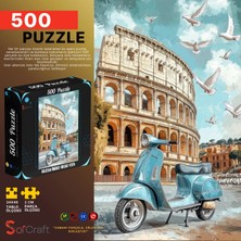 Soi Craft 500 Parça Puzzle Roma Kolizeum Önünde Vintage Vespa #266