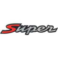 Piaggio Vespa "super" Amblemi Arka *kırmızı-Krom*  (2023- ) / Pıaggıo