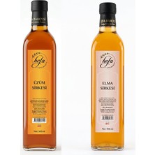 Hefa Şifa Bahçesi Elma Sirkesi 500 ml + Üzüm Sirkesi 500 ml (Cam Şişe)