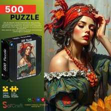 Soi Craft 500 Parça Puzzle Vintage Tarzı Geleneksel Kıyafetli Kadının Portresi #270