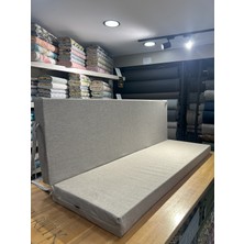 Sowso Premium Salıncak Minderi 50x165x9 cm | Gri Sert Sünger | Keten Kumaş & Fermuarlı Kolay Yıkanabilir | Pratik Bağcıklı | Bej