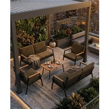 Dekoroom's Viento, Bahçe Mobilyası, 2 + 2 + 1 + 1, Sehpalı