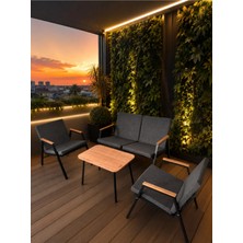 Dekoroom's Viento, Bahçe Mobilyası, 2 + 1 + 1, Sehpalı