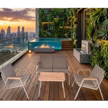 Dekoroom's Viento, Bahçe Mobilyası, 2 + 1 + 1, Sehpalı