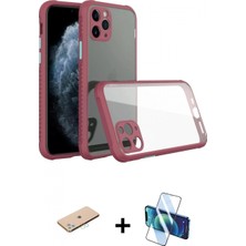 İlk El Grup Pilelistore™ iPhone 11 Pro Kılıf Nova Asil Özel Seri - Siyah 3D Antistatik Cam Ekran Koruyucu + Renkli Kamera Lens Koruma Cam - Mı