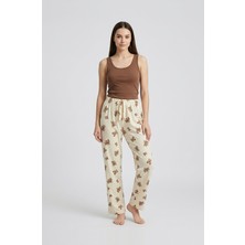 Ziccho Beli Lastikli Desenli Pamuklu Kadın Pijama Altı