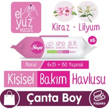 Sleepy Floral Kişisel Bakım Havlusu Çanta Boy 6X25 (150 Yaprak)