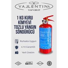 Vallentina 1 kg Yangın Söndürme Cihazı Tse-Hyb/ce Belgeli 4 Yıl Garantili(Tüvtürk Onaylı)