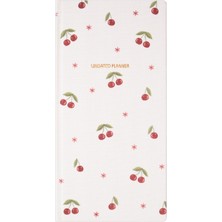 Matt Notebook 9X18 cm Keten Süresiz Haftalık Planlayıcı Kareli Cep Ajandası Kiraz