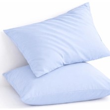 La Mehser Mavi Ranforce Yastık Kılıfı Seti | 2 Adet | (50X70 Cm) | Kapaklı Model