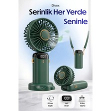 Divex Taşınabilir Dijital Göstergeli Vantilatör 5 Kademeli Fan Hız Ayarı Mini Fan Sessiz Soğutucu