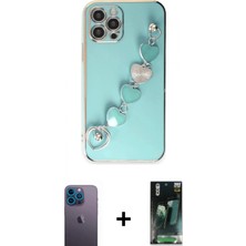 İlk El Grup Pilelistore™ iPhone 12 Pro Kılıf Nova Işık Prime - Siyah 360 Mat Full Body Arka Koruyucu + Neon Fosforlu Kamera Lens - Mı
