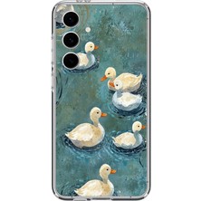 Le Balvo Samsung Galaxy S24 Fe Uyumlu Yüzen Ördekler Baskılı Silikon Kılıf