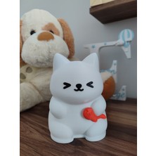Meta Threed Dekoratif Sevimli Kedi Figürlü Gece Lambası / Ortam Işığı / Masa Üstü Dekor / Hediyelik