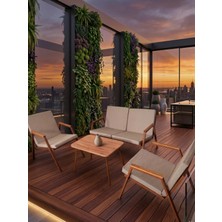 Dekoroom's Viento, Bahçe Mobilyası, 2 + 1 + 1, Sehpalı