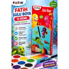 Fatih 12 Renk Sulu Boya Seti Güvenli Formül Canlı Renkler Okul ve Hobi Için