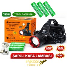 farissu Gold Silver GS-15450 Ultra Parlak 4000 Lümen Zoomlu Sensörlü Kafa Lambas Yedek Pilli