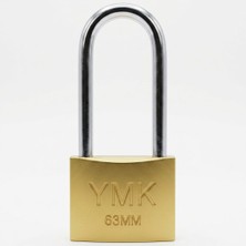 Ymk Sarı Boyalı Uzun Kancalı Döküm Asma Kilit 63MM