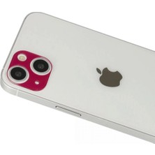 Marsilyan™- Apple Iphone 13 Rainbow Kamera Lens Koruma Cam - Koyu Kırmızı
