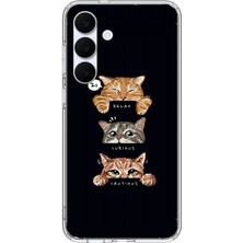 Le Balvo Samsung Galaxy S25 Fe Uyumlu Kedi Halleri Baskılı Silikon Kılıf