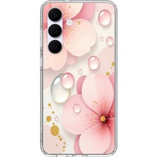 Le Balvo Samsung Galaxy S25 Fe Uyumlu Damlalı Çiçekler Baskılı Silikon Kılıf