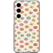 Le Balvo Samsung Galaxy S24 Fe Uyumlu Gülen Çiçekler Baskılı Silikon Kılıf