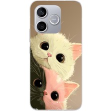 Le Balvo Honor 600 Lite Uyumlu Pembe Siyah Beyaz Kedi Baskılı Silikon Kılıf