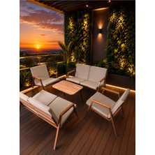 Dekoroom's Viento, Bahçe Mobilyası, 2 + 2 + 1 + 1, Sehpalı