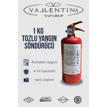 Vallentina 1 kg Yangın Söndürme Cihazı Tse-Hyb/ce Belgeli 4 Yıl Garantili(Tüvtürk Onaylı)
