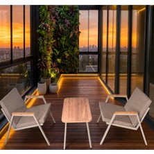 Dekoroom's Viento, Bahçe Mobilyası, 1 + 1 , Sehpa Dahil