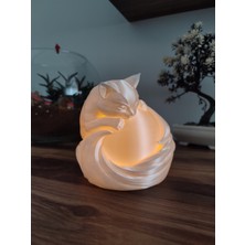 Meta Threed Dekoratif Kedi Figürlü Gece Lambası / Ortam Işığı / Masa Üstü Dekor / Hediyelik