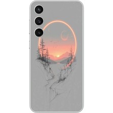 Le Balvo Samsung Galaxy S23 Fe Uyumlu Günbatımı Mermer Desenli Baskılı Silikon Kılıf