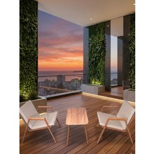 Dekoroom's Viento, Bahçe Mobilyası, 1 + 1 , Sehpa Dahil