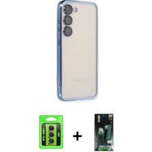 İlk El Grup Pilelistore™ Galaxy S23 Kılıf Vadi Minimal - Şeffaf 360 Full Body Arka Koruyucu + Raze Metal Kamera Lens - Mr