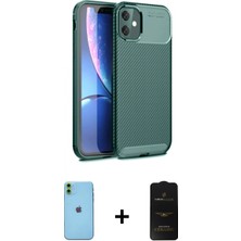 İlk El Grup Pilelistore™ iPhone 11 Kılıf Eksen Form Prime - Siyah 6d Antistatik Mat Seramik Hayalet Nano Ekran Koruyucu + Neon Fosforlu Kamera Lens - Yl