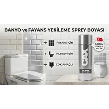 CAXCOLORS Cax Vernikli Suya Dayanıklı Banyo Fayans Klozet Yenileme Sprey Boyası 400 ml + Maskeleme Bandı Hediyeli