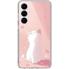 Le Balvo Samsung Galaxy S25 Fe Uyumlu Minnoş Kedi Baskılı Silikon Kılıf