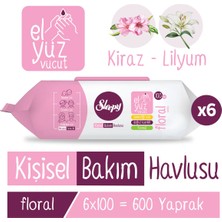 Sleepy Floral Kişisel Bakım Havlusu 6X100 (600 Yaprak)
