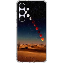 Le Balvo Samsung Galaxy S25 Fe Uyumlu Ayın Geçişi Baskılı Silikon Kılıf