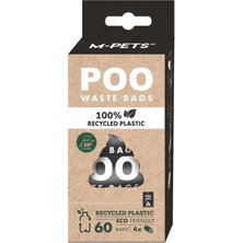 M-Pets Poo 100% Recycled Dışkı Poşeti Kokusuz 4X15 Yaprak