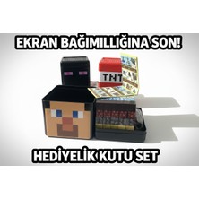 150 Adet Random MAnyetik Blok + Steve Saklama Kutusu Lego Minecraft Saklama Kutusu +6 Karakter Hediye