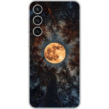 Le Balvo Samsung Galaxy S23 Fe Uyumlu Ay Gökyüzü Baskılı Silikon Kılıf