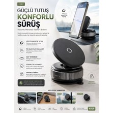 Friemats Manyetik Telefon Tutucu Vantuzlu Araç Ofis Masa Üstü 360° Mıknatıslı Güçlü Vakumlu Telefon Tutacağı