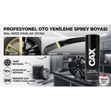 CAXCOLORS Cax Profesyonel Oto Jant ve Rüzgarlık Yenileme Sprey Boyası 400 ml Gun Metal + Maskeleme Bandı + Zımpara