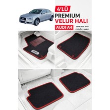 ECARTEKS Premium Quality Car Accessories Audı A4 2008-2015 Uyumlu Premium Velur Halı Paspas Takımı - Özel Topuk Destekli