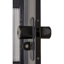 Sarpaş Akordiyon Kapı  286X193 Karaağaç Camlı Çift Açılım Kalın Kapı Katlanır Akordeon Pvc Anahtar Kilitli
